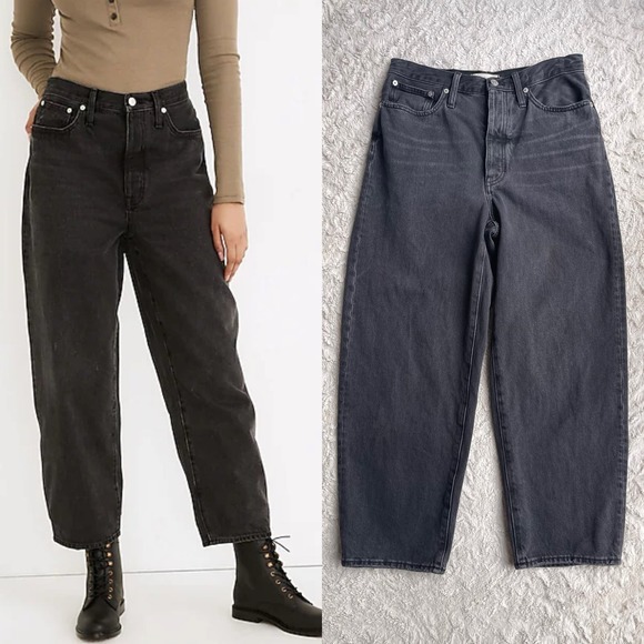 SOLD Madewell balloon leg jeans washed black noll wash MD690 28 - Picture 15 of 15